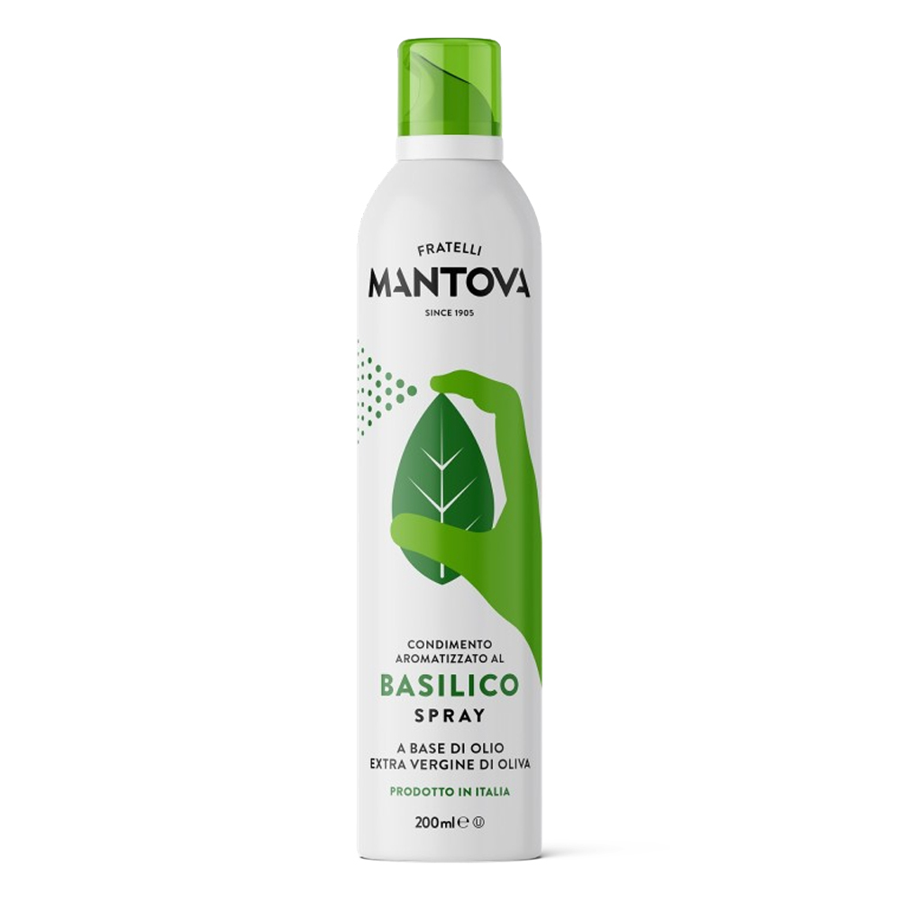 限時!【MANTOVA】特級初榨橄欖油噴霧-羅勒(200毫升/瓶) Basil Flavored EVOO Spray/氣炸鍋必備/義大利原裝