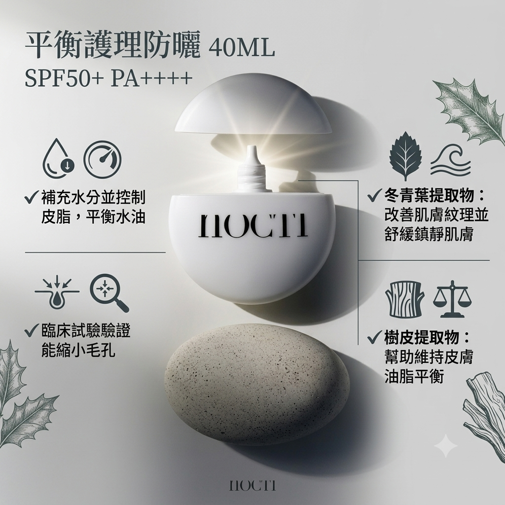 【NOCTI 平衡護理防曬 40ML 】SPF50+ PA++++