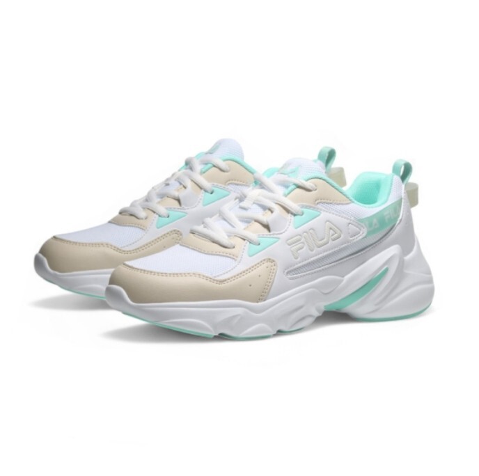 【下殺↘$1290】FILA 休閒鞋 白米綠 復古 老爹鞋 女 5C329Z565