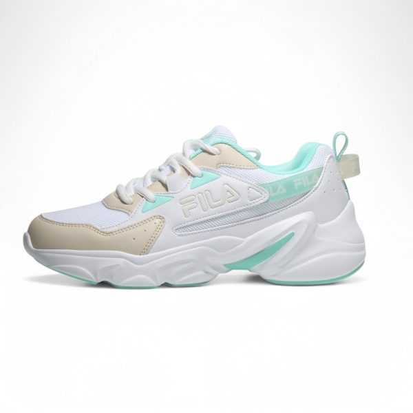 【下殺↘$1290】FILA 休閒鞋 白米綠 復古 老爹鞋 女 5C329Z565