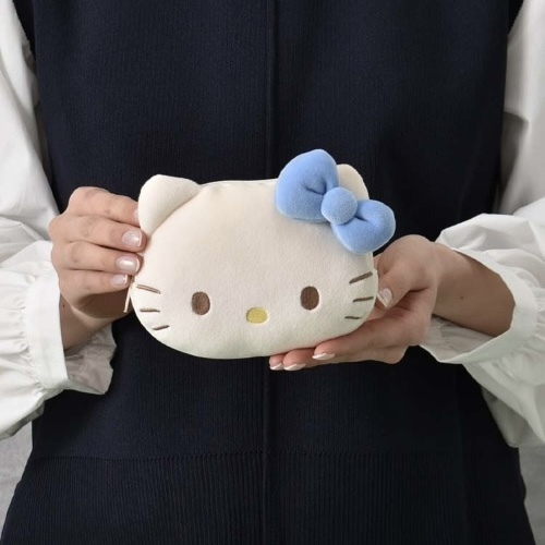 BLEU BLEUET x SANRIO 淺藍米色 收納包/耳機包 兩款 凱蒂貓 三麗鷗 HELLO KITTY