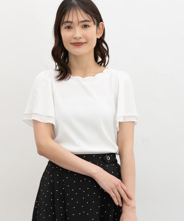 預訂 日本 HY 涼感珍珠波浪領上衣