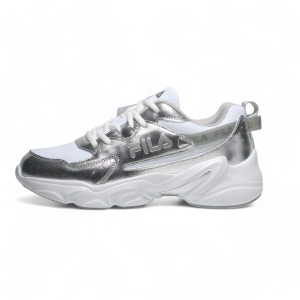 【下殺↘$1590】FILA 休閒鞋 白 全銀 復古 老爹鞋 女 5C329Z884