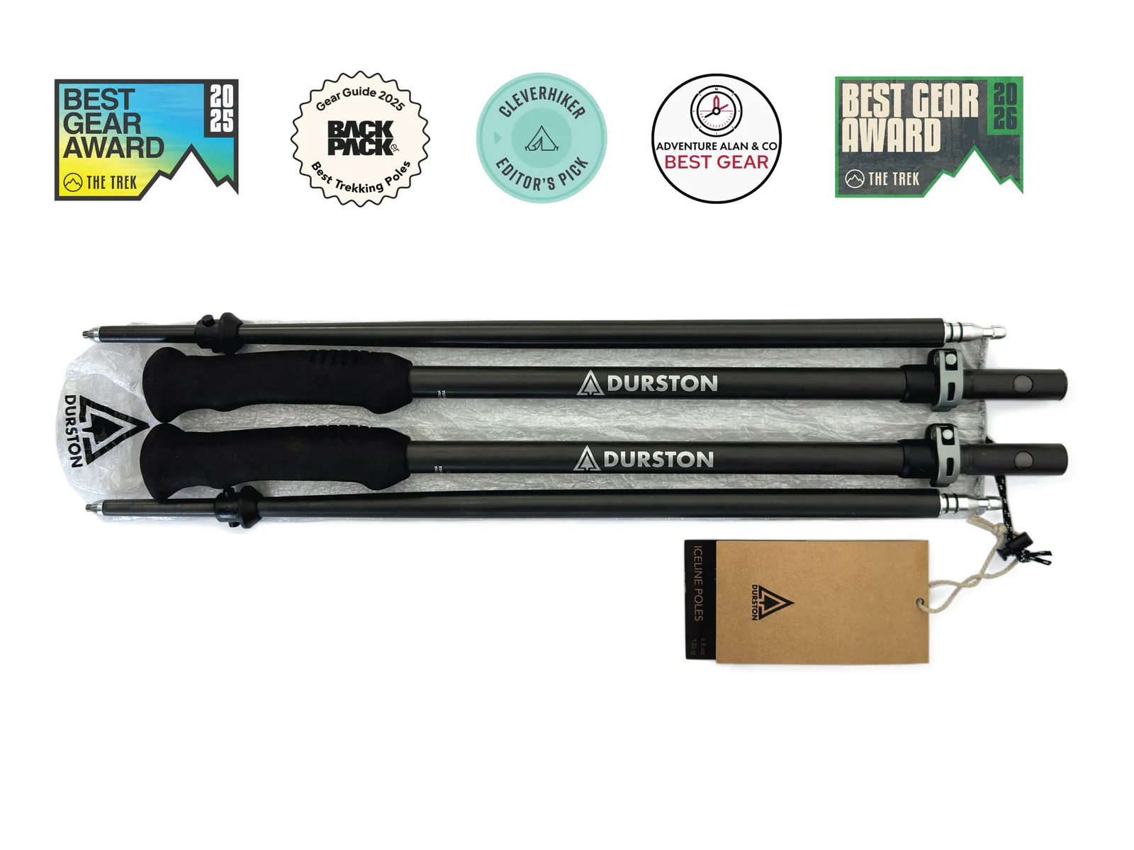Durston Gear Iceline Trekking Poles 全球最輕碳纖登山杖(一對附手帶連DCF收納袋)