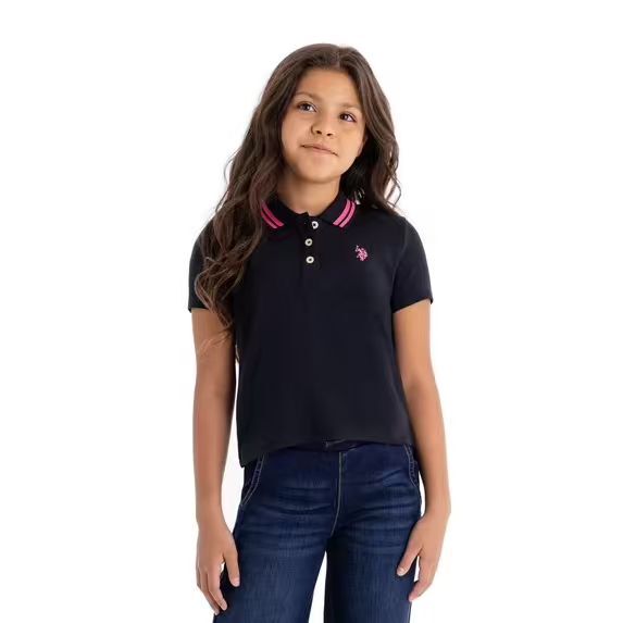 【預購】U.S. Polo Assn. H061077 女童短袖 Polo 上衣