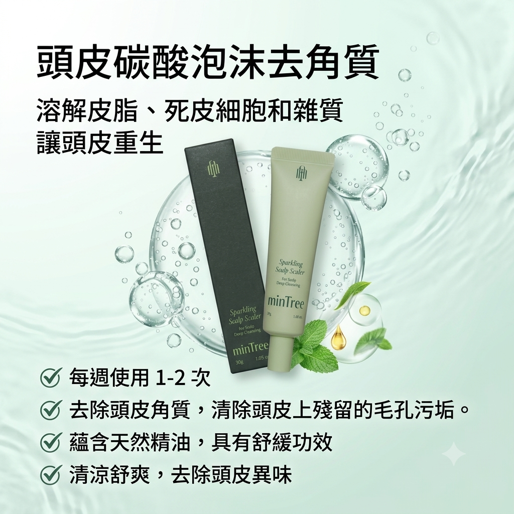 預訂6月下旬到【MinTree 頭皮碳酸泡沫去角質 30g】