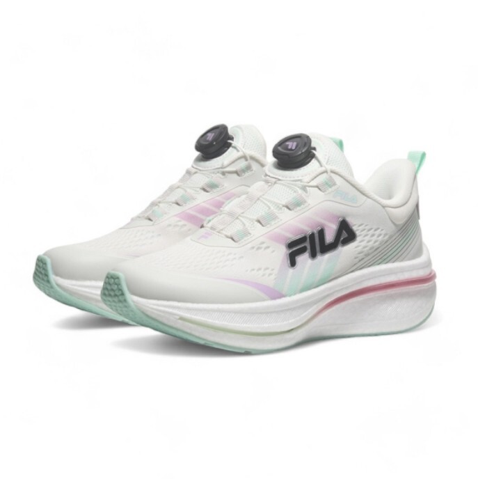 【下殺↘$1590】FILA 慢跑鞋 白紫綠 轉盤 旋鈕 BOOST 運動 女 5J903Y460