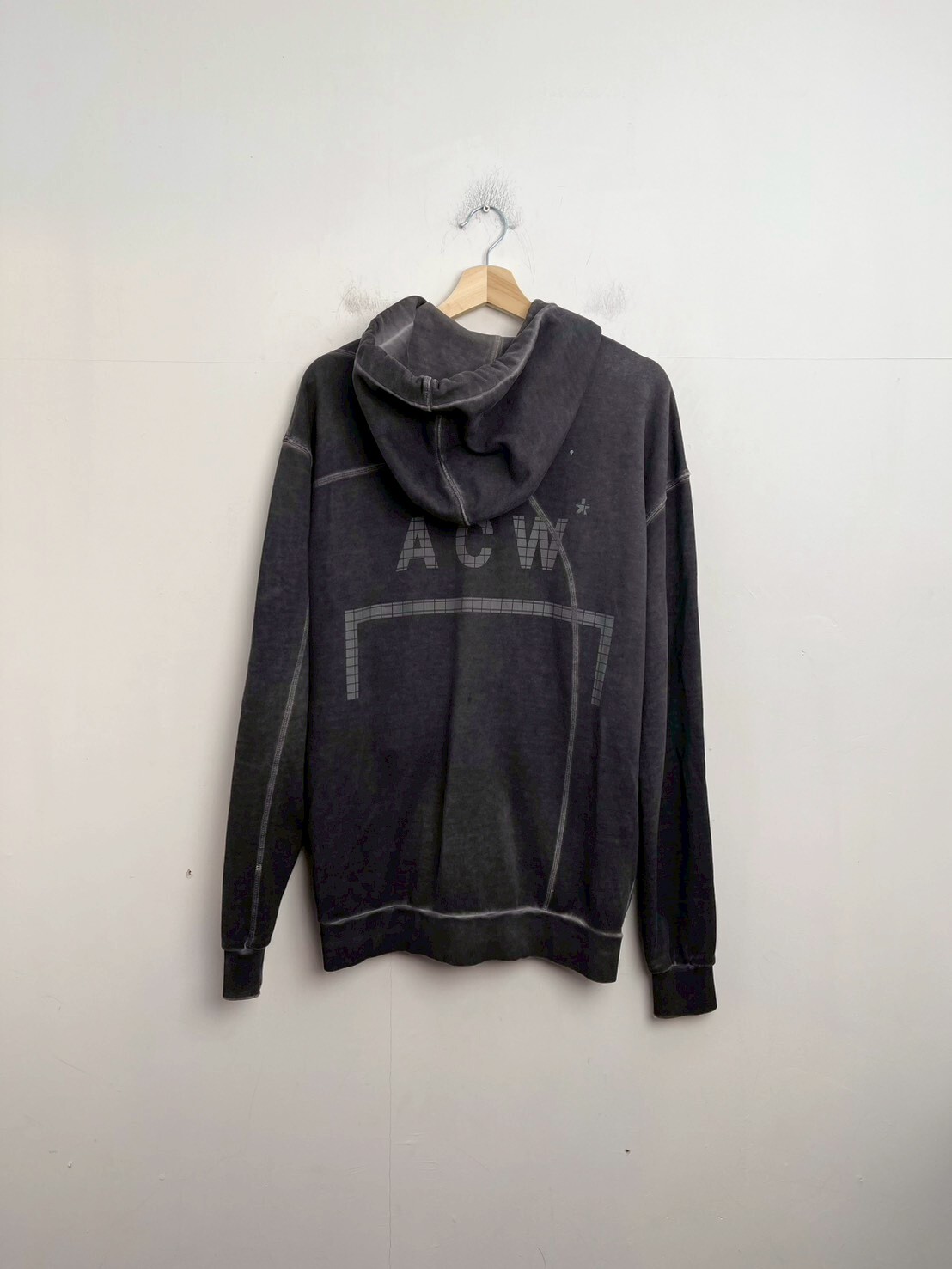 A COLD WALL Faded Zip Up Logo Hoodie Grey SIZE S