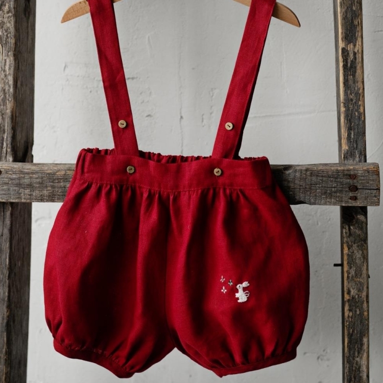 (預購)ALL THE BEAUTIFUL LINEN 燈籠吊帶褲 SHORTS WITH SUSPENDERS