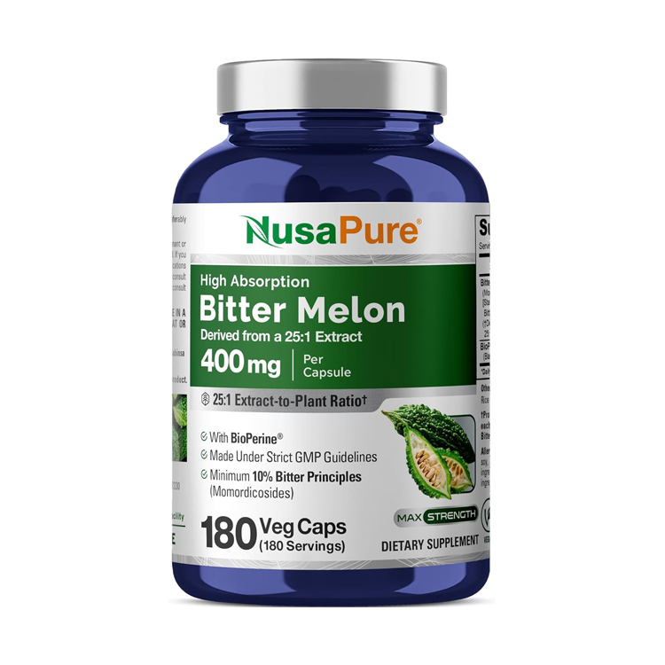 美國NusaPure 苦瓜素10000毫克+黑胡椒 ,180粒膠囊