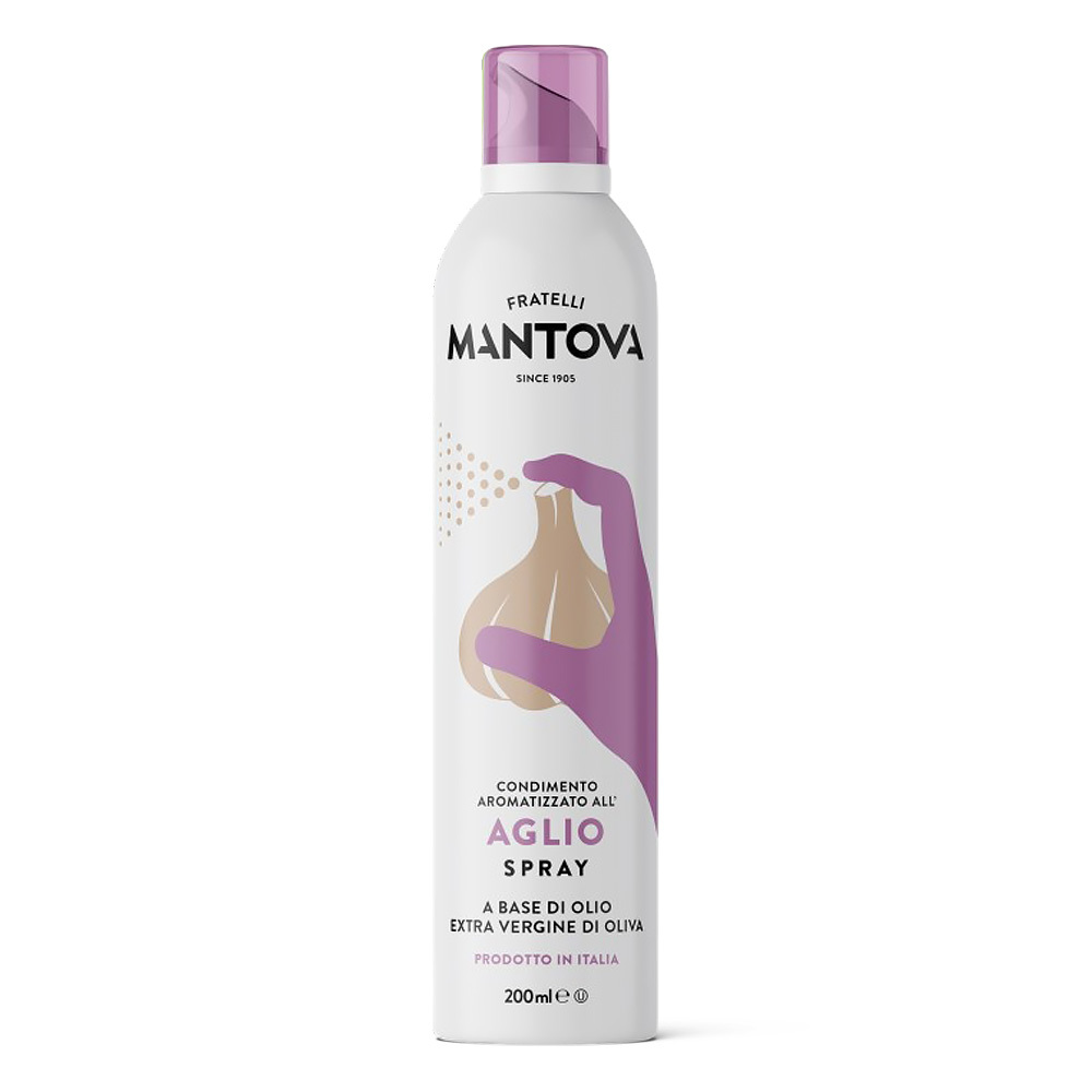 限時!【MANTOVA】特級初榨橄欖油噴霧-大蒜(200毫升/瓶) Garlic Flavored EVOO Spray/氣炸鍋必備/義大利原裝