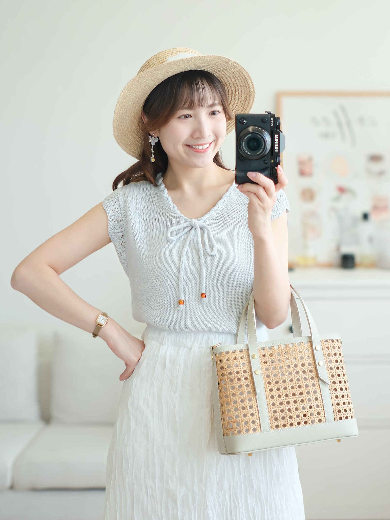 少女民族風鏤空針織背心 TOP737