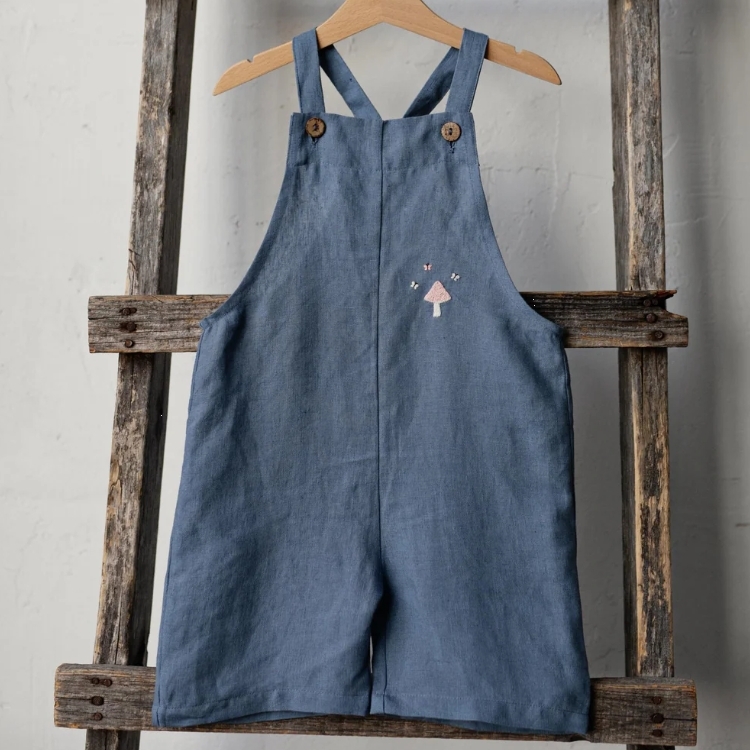 (預購)ALL THE BEAUTIFUL LINEN 後雙口帶吊帶褲 OVERALLS (NEW)