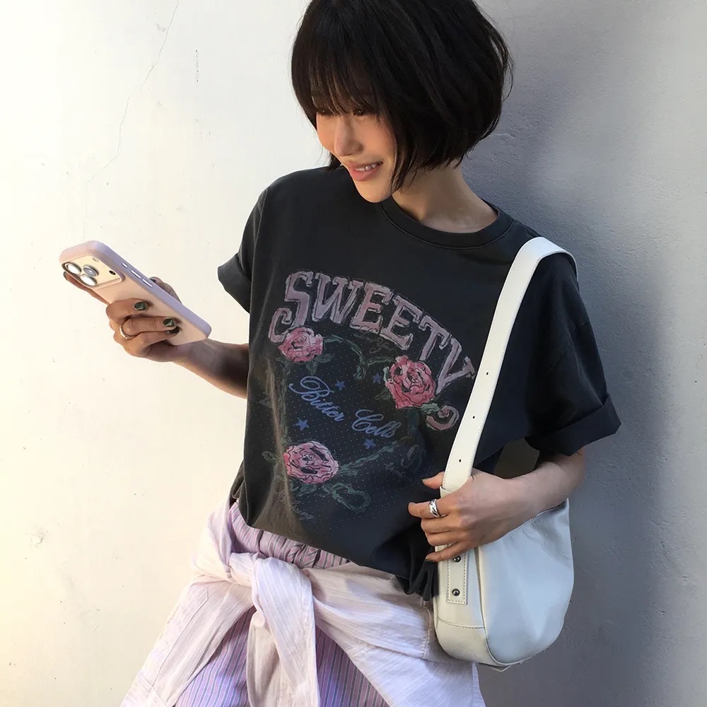 【6月17日 截單！限時優惠預訂】韓國BITTER CELLS ROSE PETAL TEE（3色）