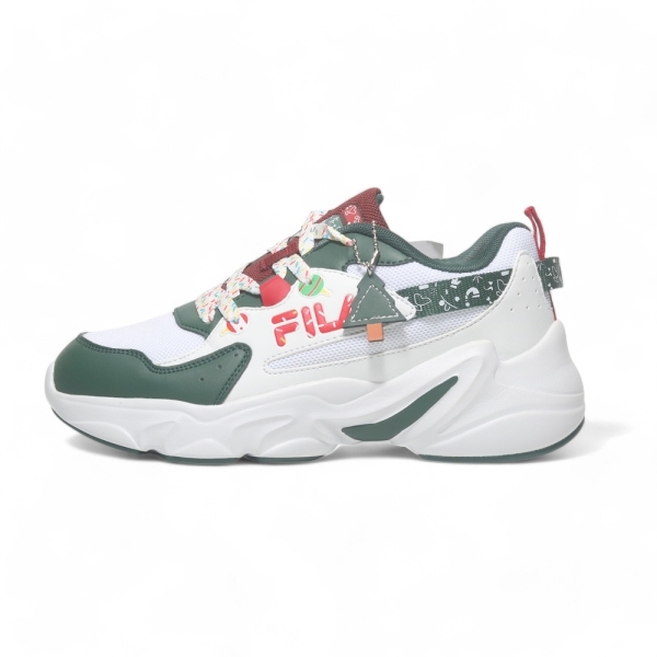 【下殺↘$1190】FILA 休閒鞋 HIDDEN TAPE 9 白綠 聖誕 復古 老爹鞋 女 5J929Y162