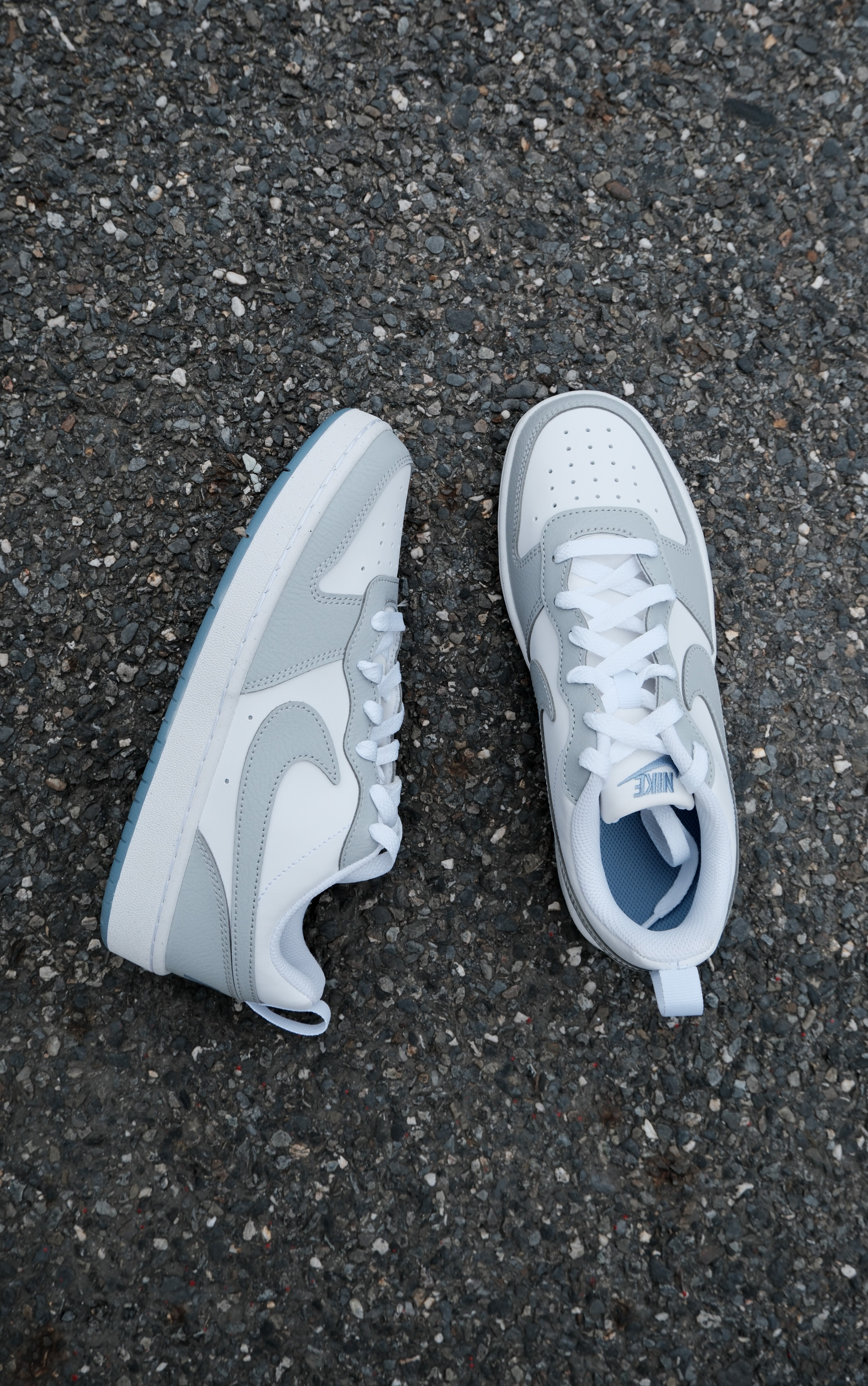 Nike Court Borough Recraft Gs 白灰冰藍色 大童鞋 女鞋 休閒鞋 IH4519-100