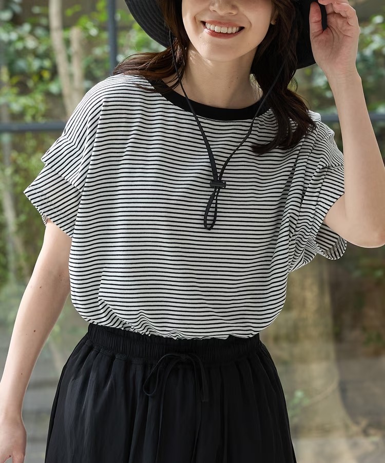 日本 預訂 HY 涼感遮熱肩褶設計Tee