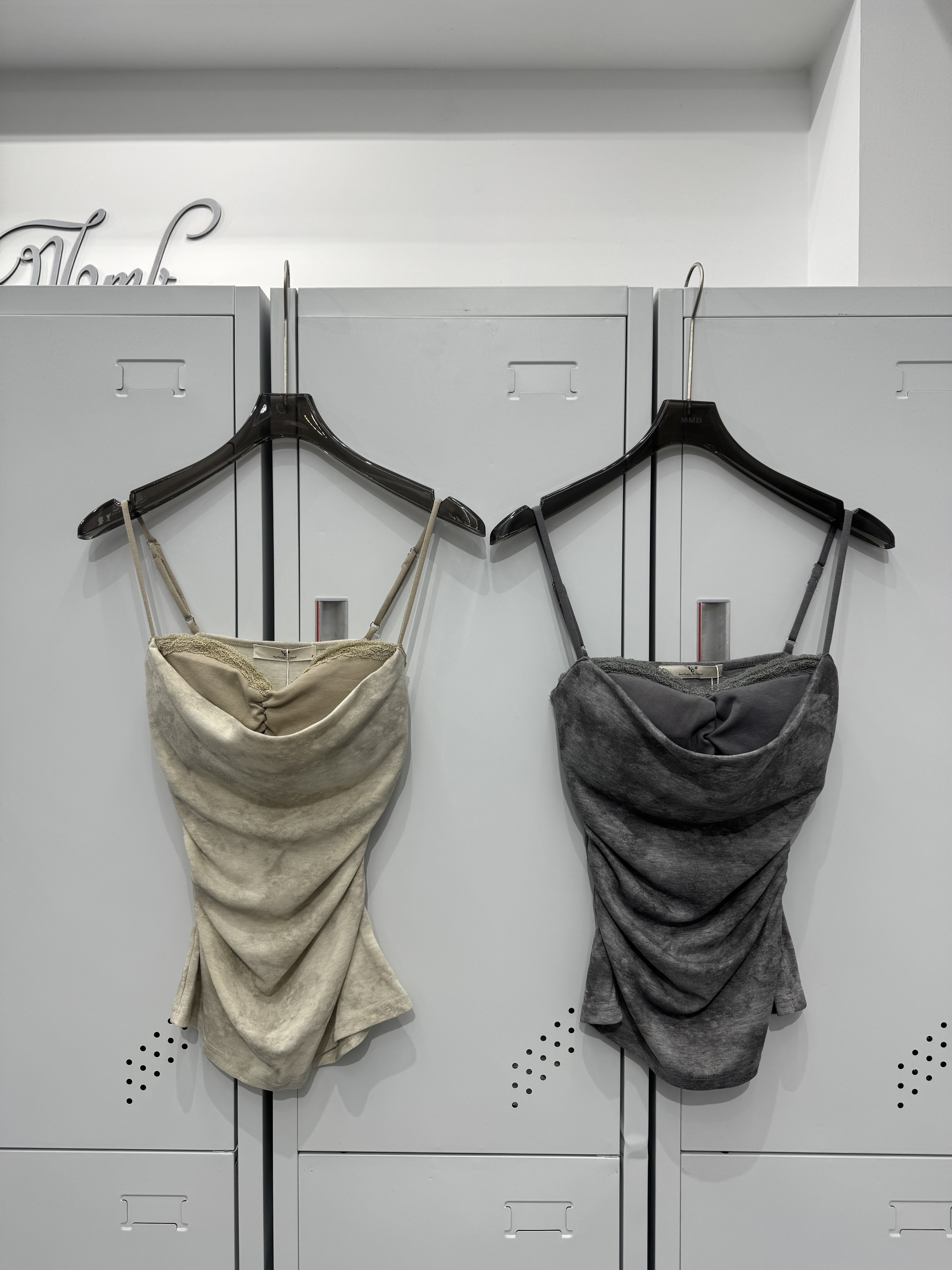 復古渲染水洗抓皺 Bra Top
