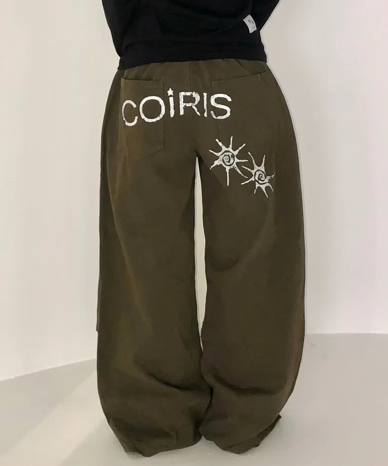 Coiris Dren Back Dirty Logo 降落傘褲 長褲 黑 軍綠