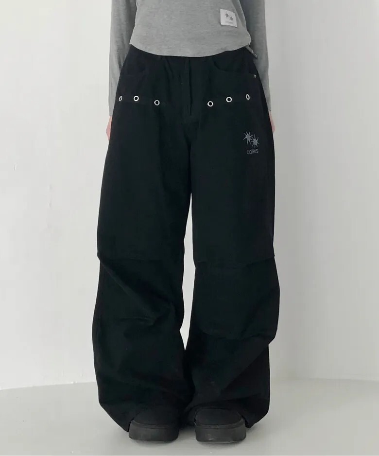 Coiris Dren Back Dirty Logo 降落傘褲 長褲 黑 軍綠