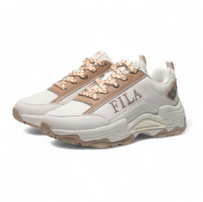 【下殺↘$1290】FILA 休閒鞋 ACADEMIC 米白棕 皮革 復古 老爹鞋 女 5J939Y177