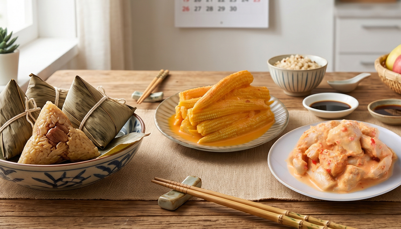 協發行泡菜黃金杏鮑菇和黃金玉米筍-創意肉粽吃法推薦