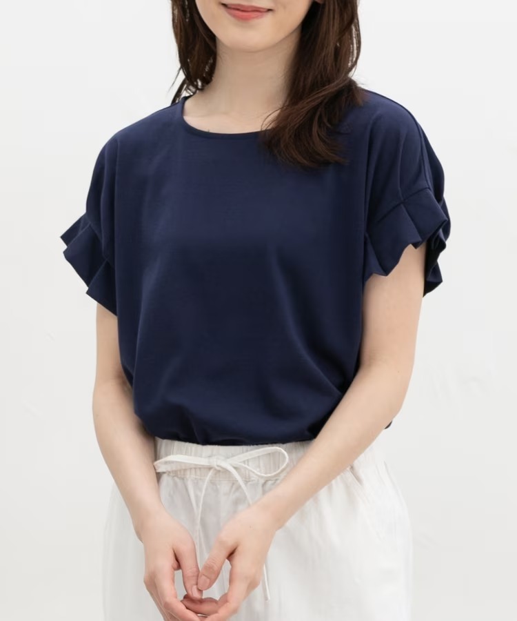 日本 預訂 HY 涼感修飾袖褶Tee