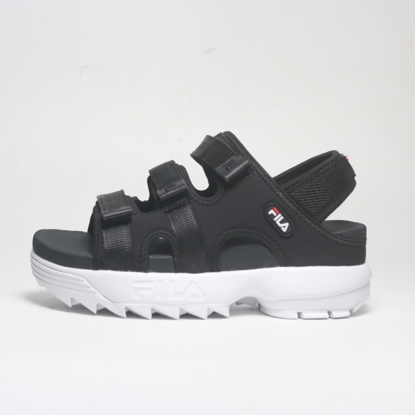 【下殺↘$1490】FILA 涼拖鞋 DISRUPTOR SD PUFFY 黑 厚底 鋸齒涼鞋 女 5S138Y013