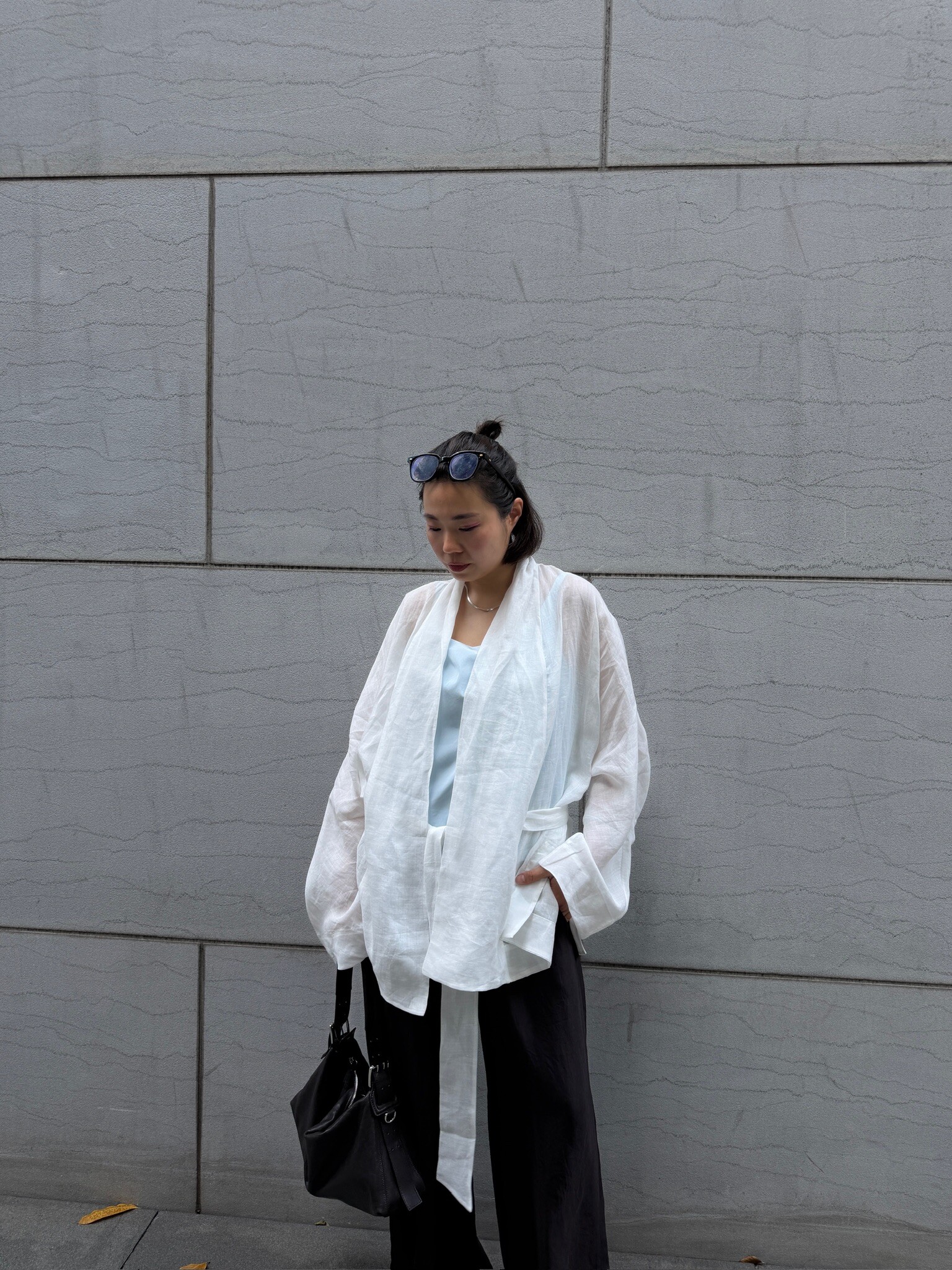 Linen-blend white jacket