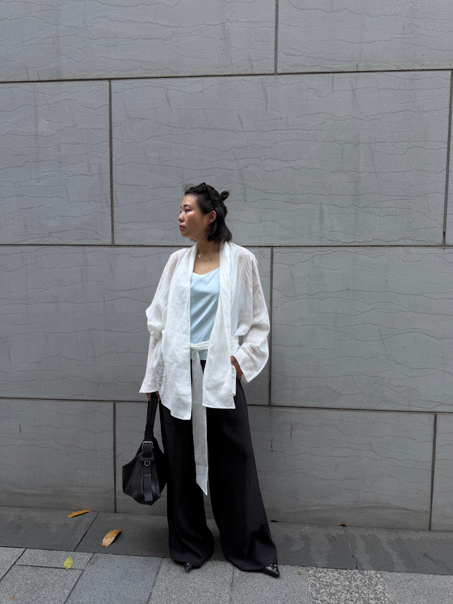 Linen-blend white jacket