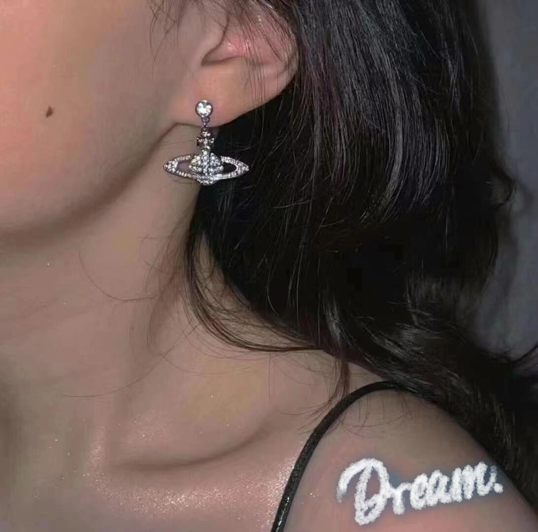 代購-Vivienne Westwood 西太后 mini bas relief drop  星球浮雕吊墜 耳環