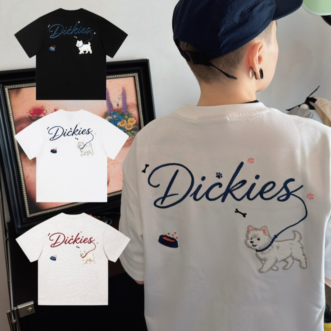 『預購商品』Dickies 草寫刺繡可愛卡通小狗  DKU262NKTRG6