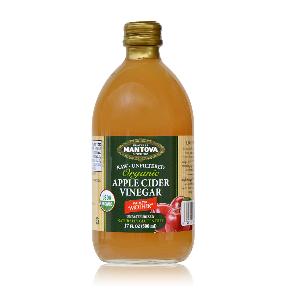 限時!【MANTOVA】未過濾蘋果醋1瓶(500毫升) Apple cider vinegar/義大利百年品牌/幫助消化
