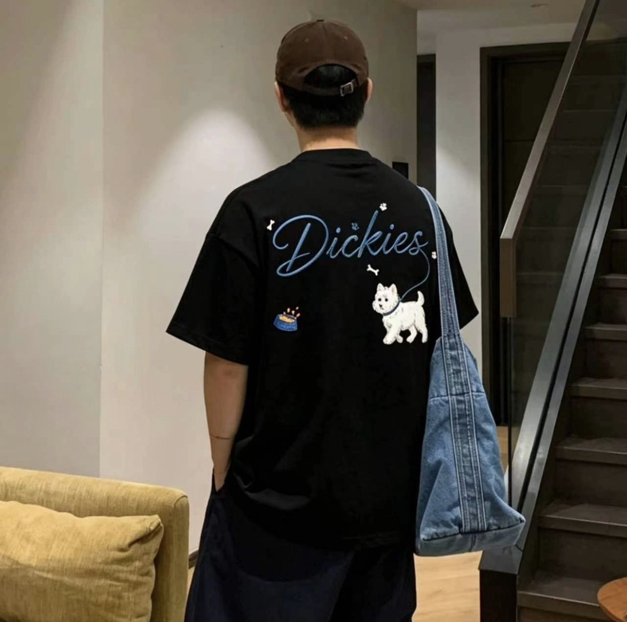 『預購商品』Dickies 草寫刺繡可愛卡通小狗  DKU262NKTRG6