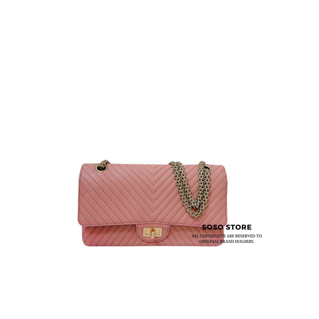 Chanel 2.55 Reissue Double Flap Bag - Pink / GHW