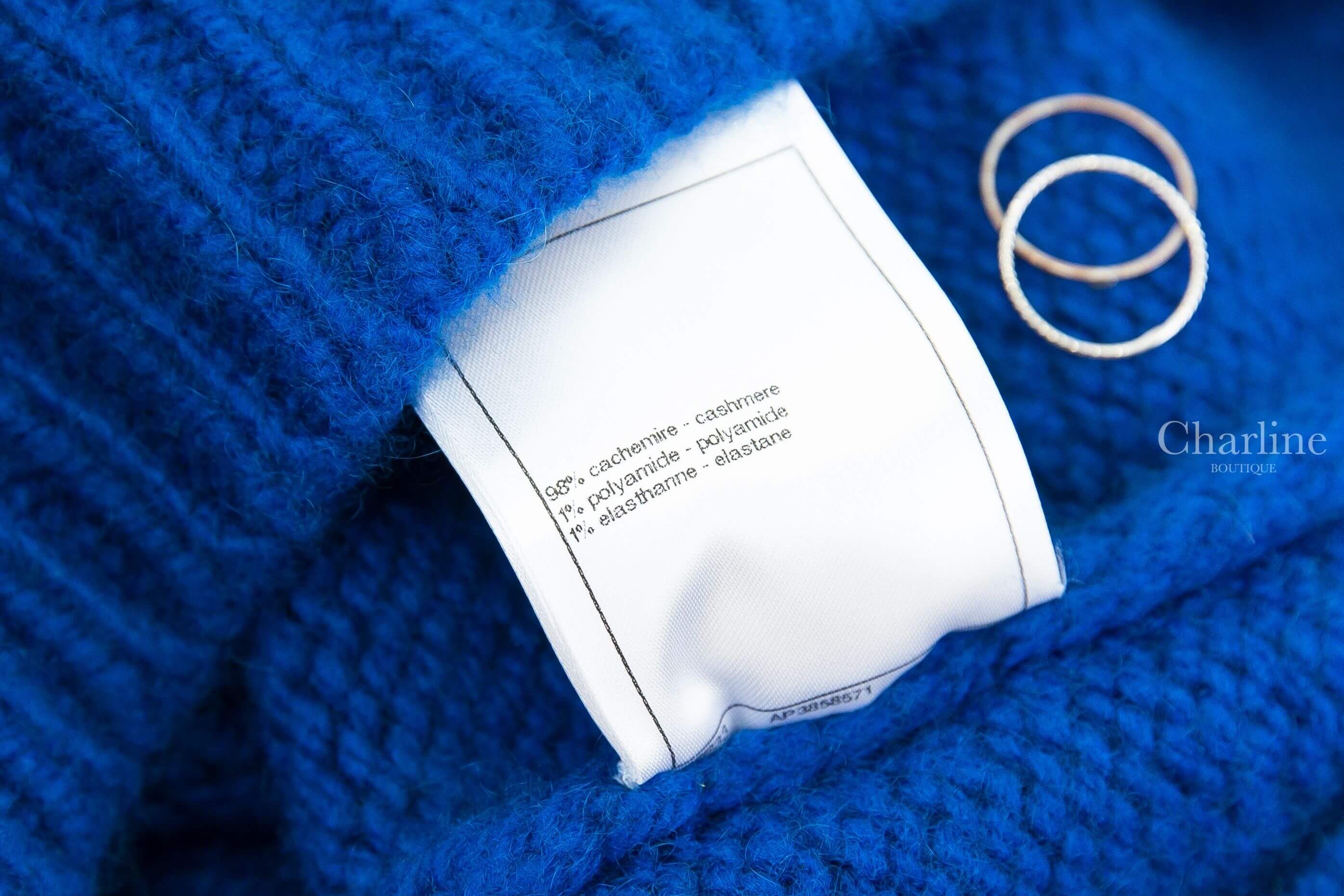 Chanel Sweater 藍色針織黃底紅CC超人標誌喀什米爾長袖毛衣-Charline Boutique 精品代購