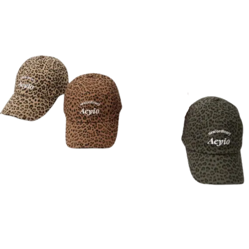KOR-CCG0609-604 [BASIC] new/ordinary Leopard Logo ball cap_에이와이오 뉴 로고 레오파드 모자_ACA3800 (A4 Beige/B4 Brown/C4 Khaki)
