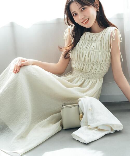 [預購] NATURAL BEAUTY BASIC 透膚格紋抓皺洋裝
