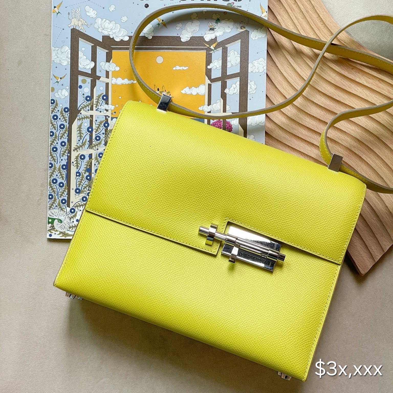 Preloved Hermès Verrou Epsom Leather Lime 9R PHWHK$3x,xxx (HK$2,000 即時落訂)
