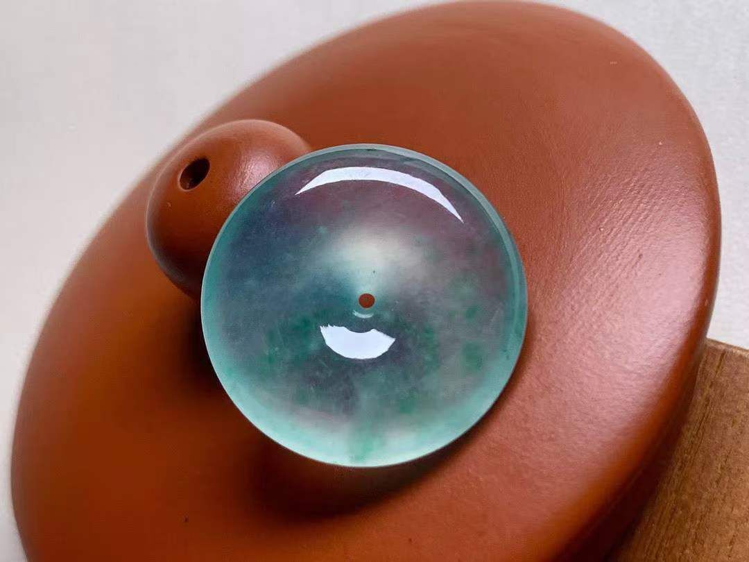 翡翠冰種飄花懷古 (19mm直徑),天然翡翠A玉, 緬甸玉, Jade, Jadeite