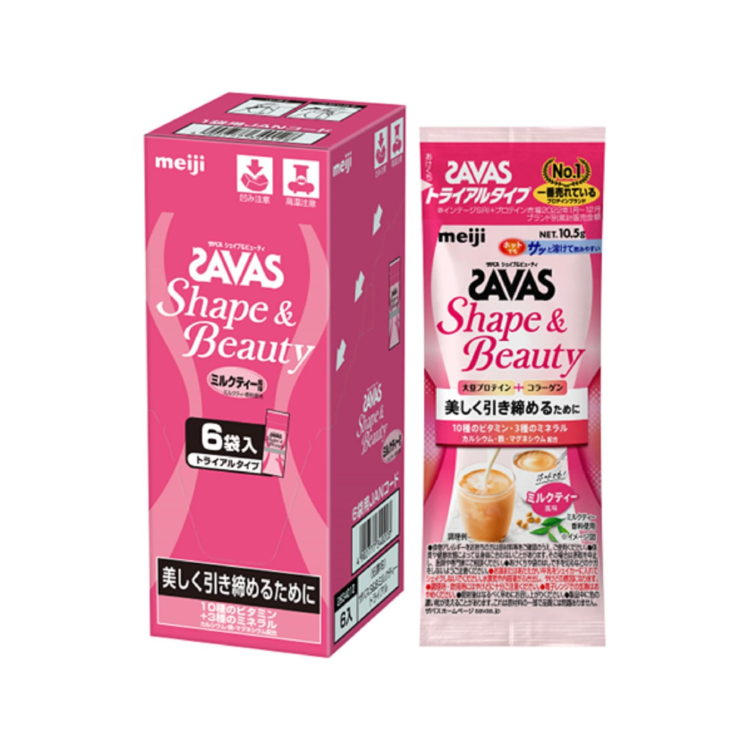 明治 Meiji Savas 窈窕美肌大豆蛋白粉 奶茶風味  (6袋入)