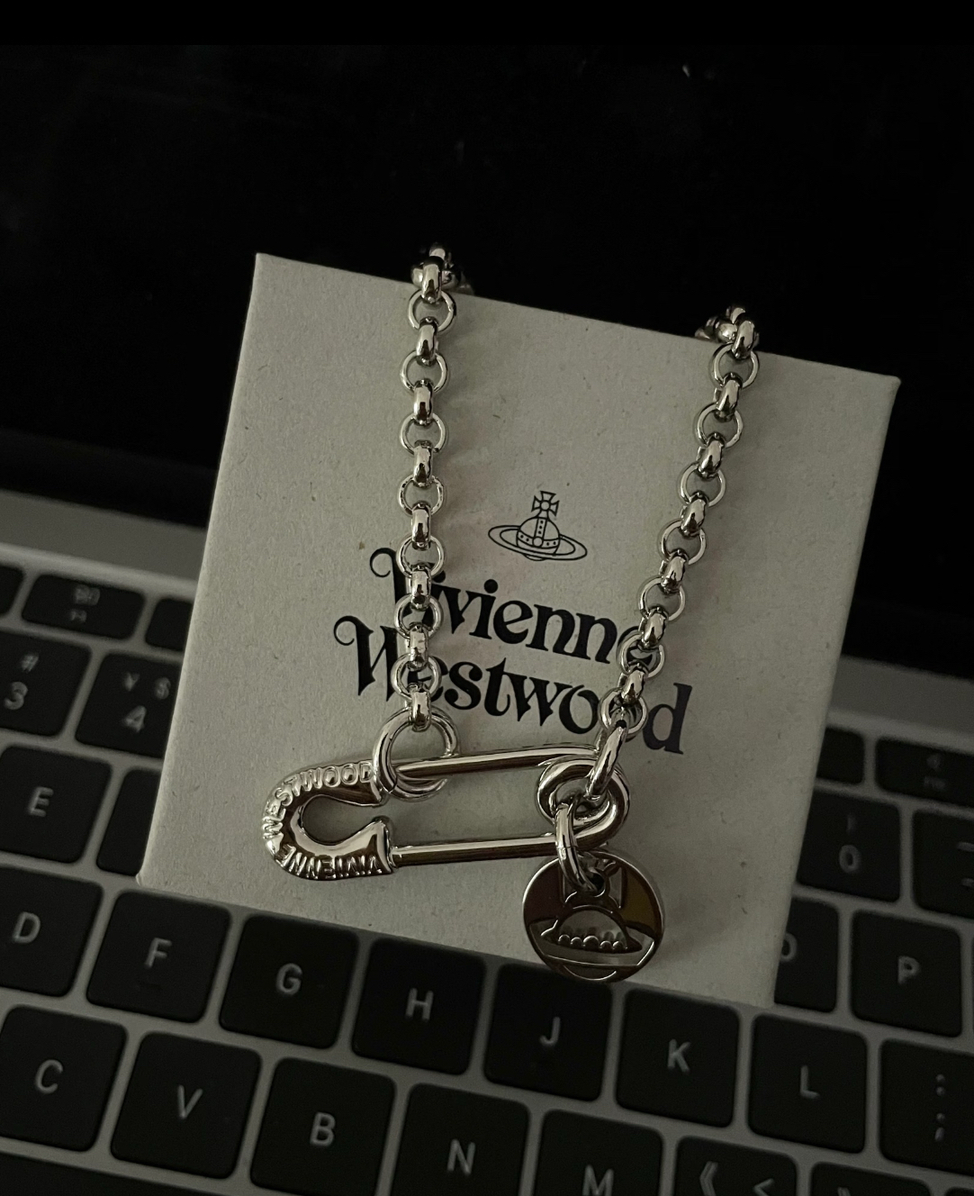 代購-Vivienne Westwood 西太后 IMOGENE 別針 迴紋針 項鍊 銀色