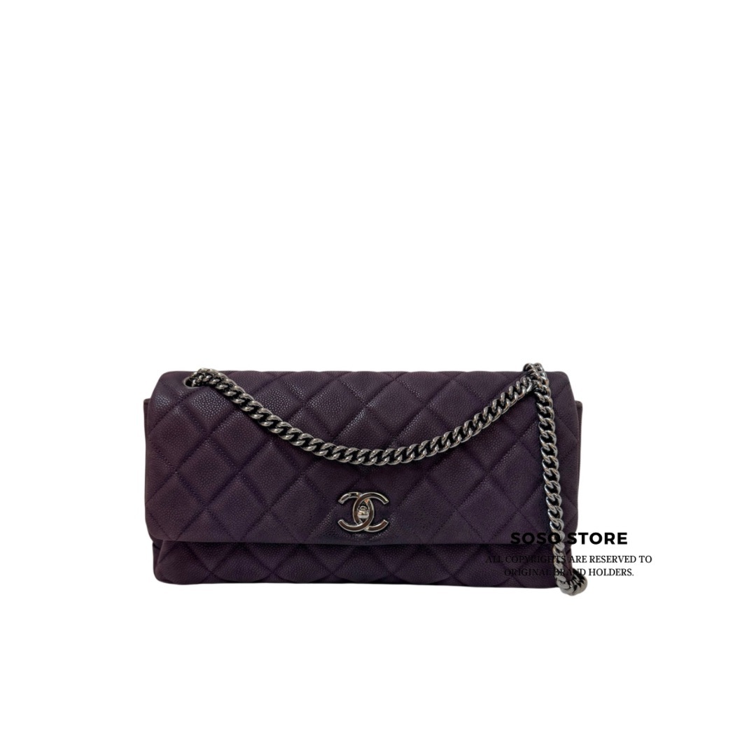 Chanel Lady Pearly Flap Bag -Dark Purple / SHW