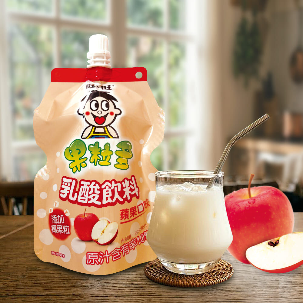 好菌補給↘9折｜【旺旺】果粒多乳酸飲料系列 220mlx24包 (蘋果口味/荔枝口味)