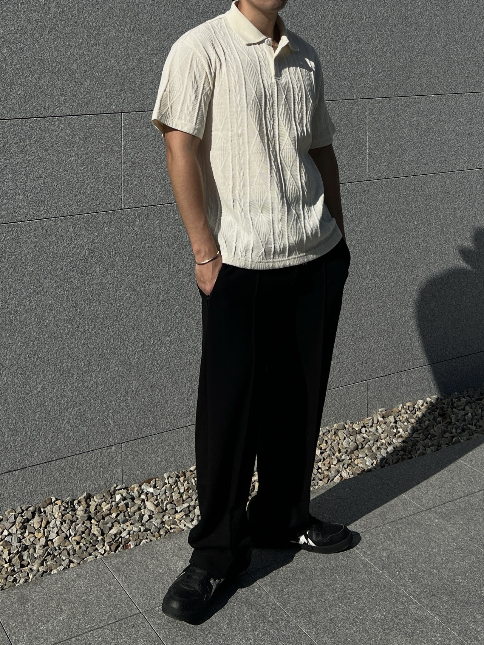 Cross-Diamond Pattern Polo
