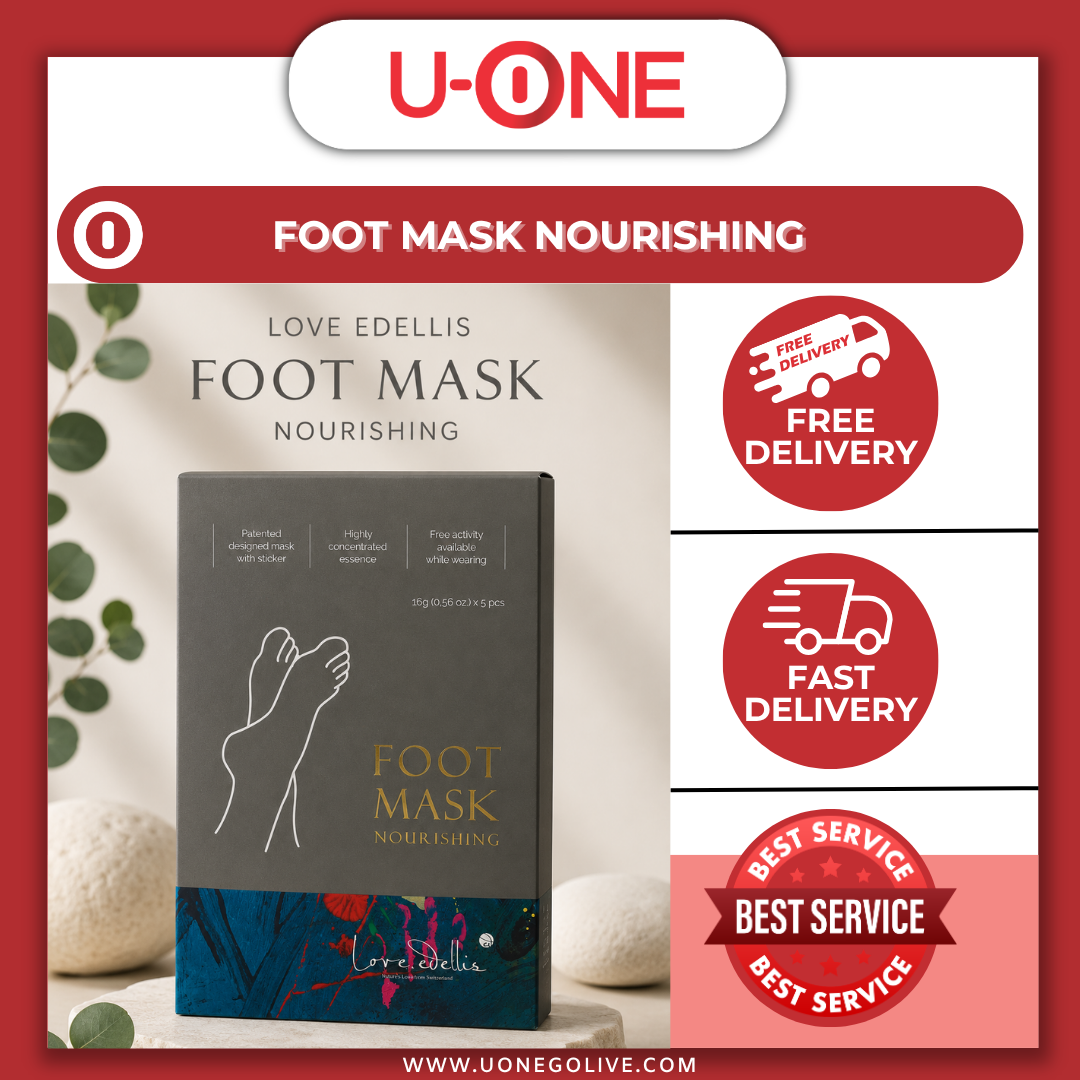 U-ONE | Korea | Love Edellis | Foot Mask Nourishing | 16g x 5pcs