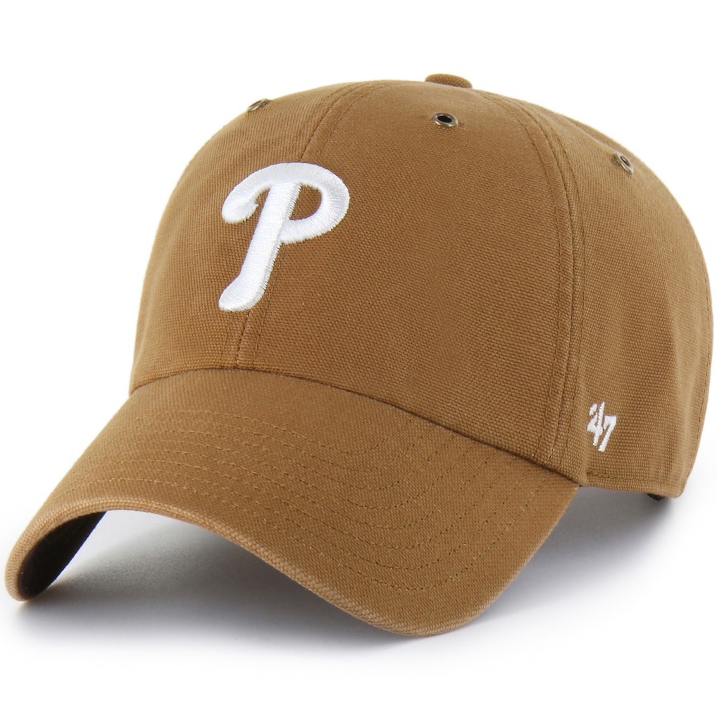MLB帽子 Philadelphia Phillies 費城費城人棕 聯名 老帽 Carhartt x '47 Clean Up 可調式 全新