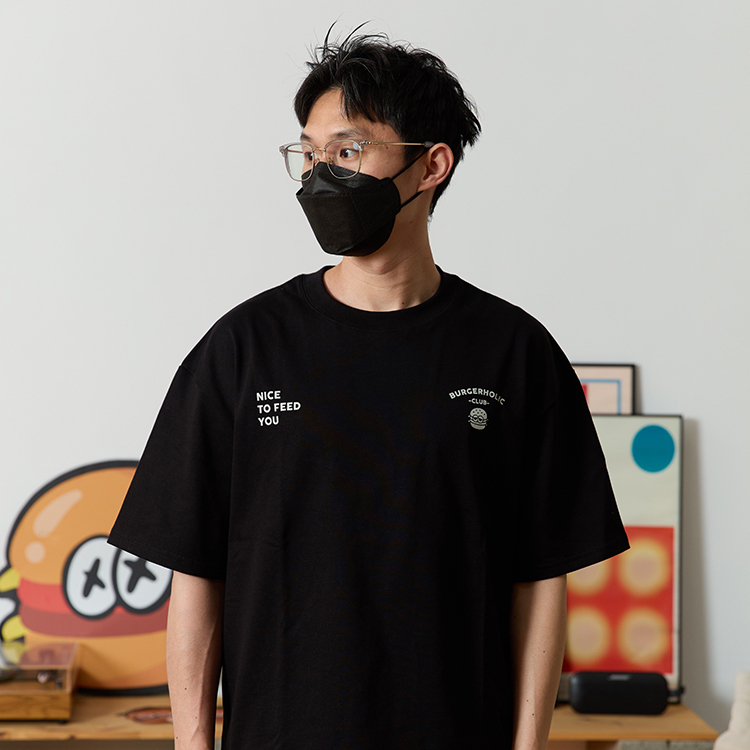 復古字體漢堡Tee
