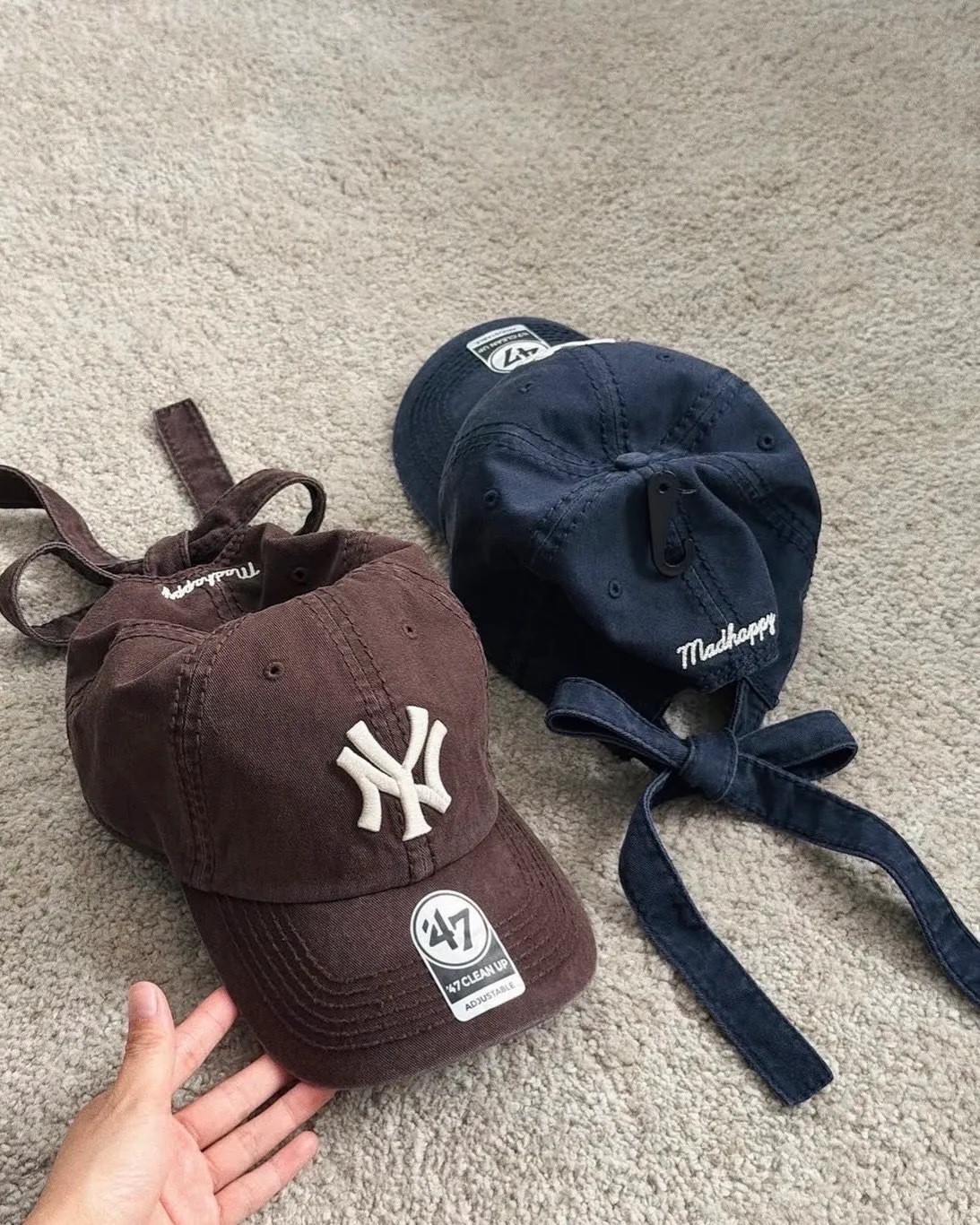 【預購】MADHAPPY X MLB YANKEES WASHED BOWTIE HAT 蝴蝶結水洗老帽 3色 UA032532021