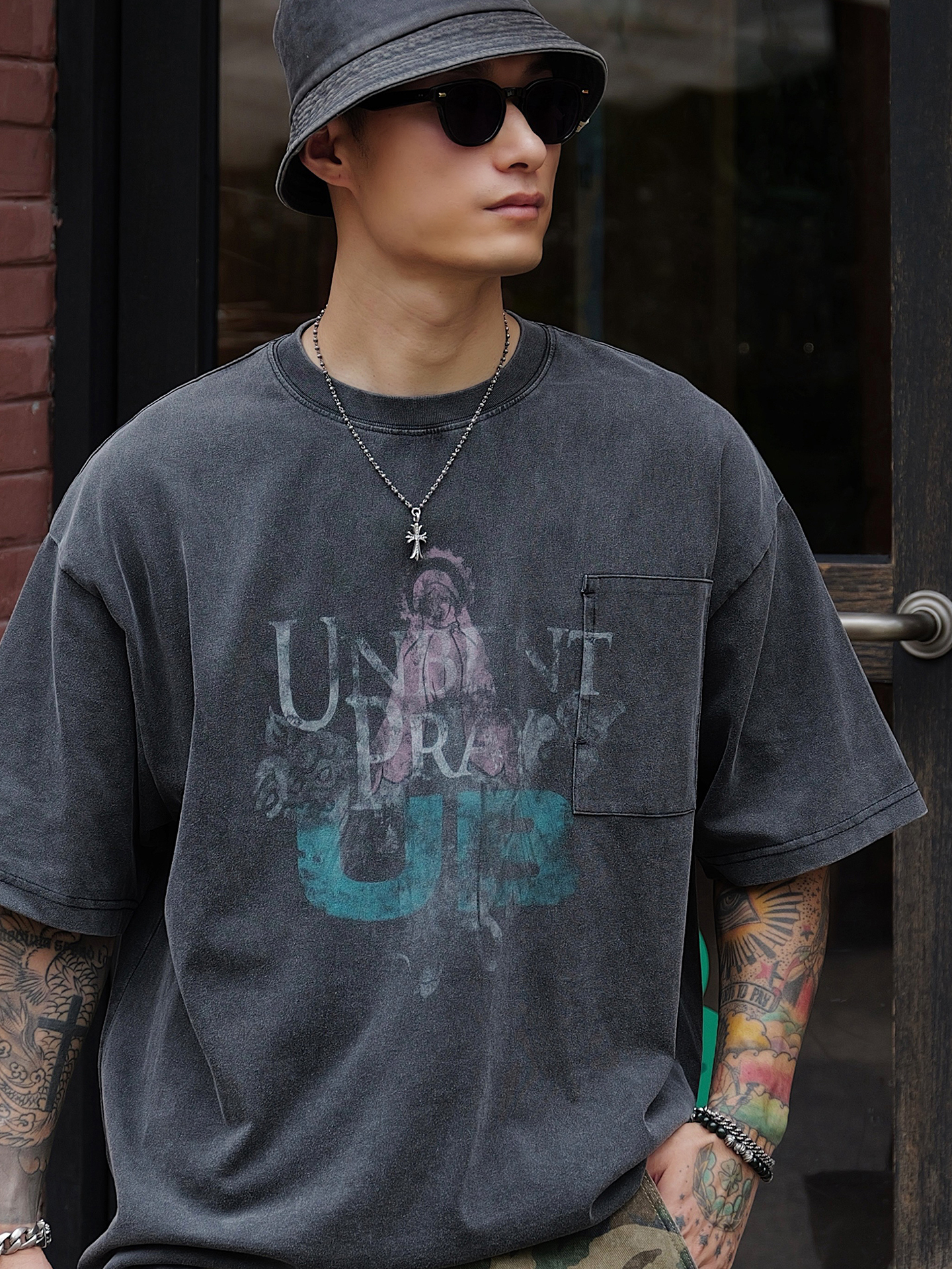 Unbent 26 S/S 聖母水洗口袋短袖